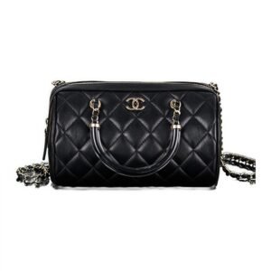 Ch@nel 25p Boston bag black  (11*18.5*11.4cm)