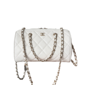 Ch@nel 25p Boston bag white  (11*18.5*11.4cm)